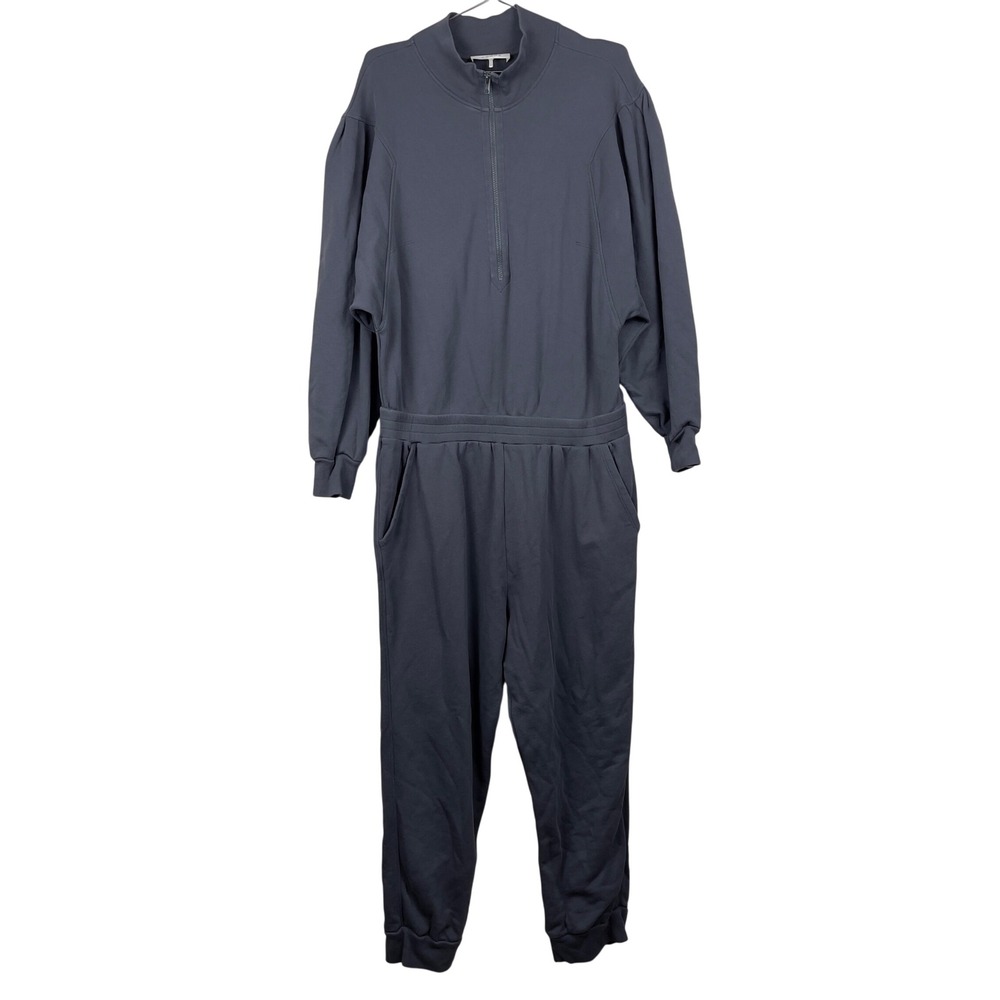 FRAME Easy Jumpsuit Faded Noir‎ Organic Pima Cotton French Terry XL - Picture 6 of 15